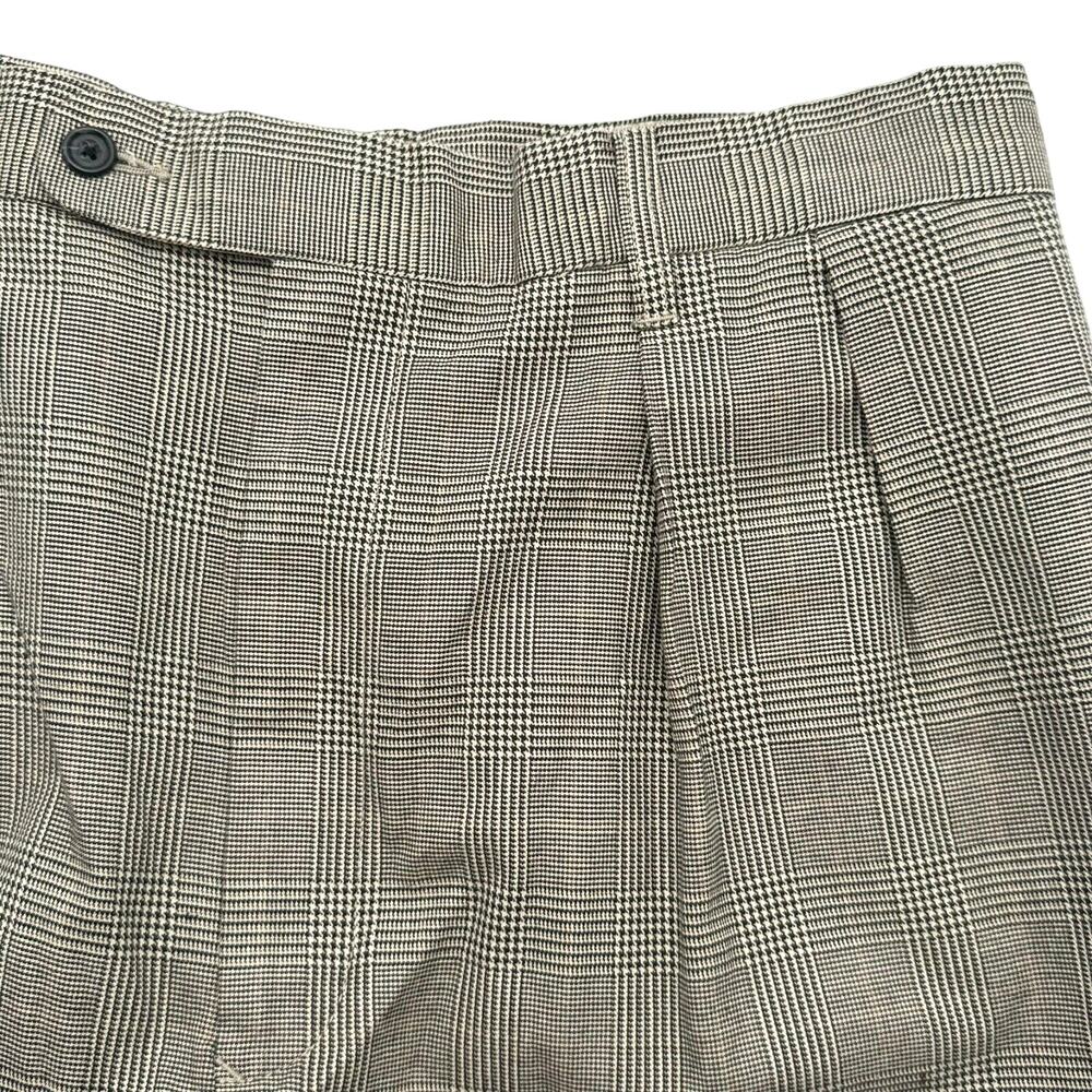 TOMMY‎ HILFIGER Women's 36x32 Black Tan Houndstooth Plaid Straight Leg Pants